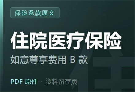 泰康附加如意尊享住院费用 B 款医疗保险条款-李景的保险时光